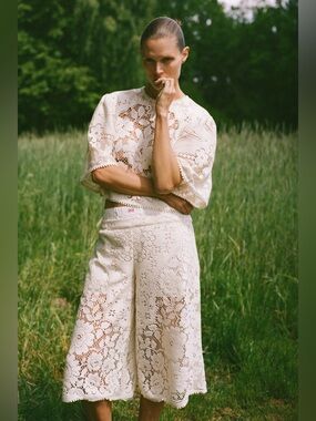 SEA New York Arianna Lace Top - Ivory - size XXS